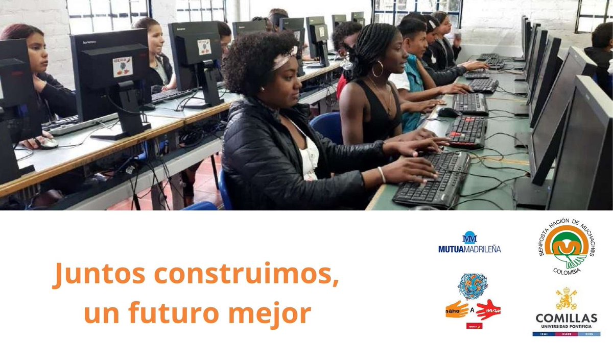 Gracias al apoyo solidario de <a href="/UCOMILLAS/">Universidad Pontificia Comillas</a>, <a href="/manoamanoong/">ONG Mano a Mano</a> y <a href="/la_Mutua/">Mutua Madrileña</a> hemos logrado ampliar la capacidad de la sala de ordenadores en <a href="/benpostacol/">BENPOSTA COLOMBIA</a>