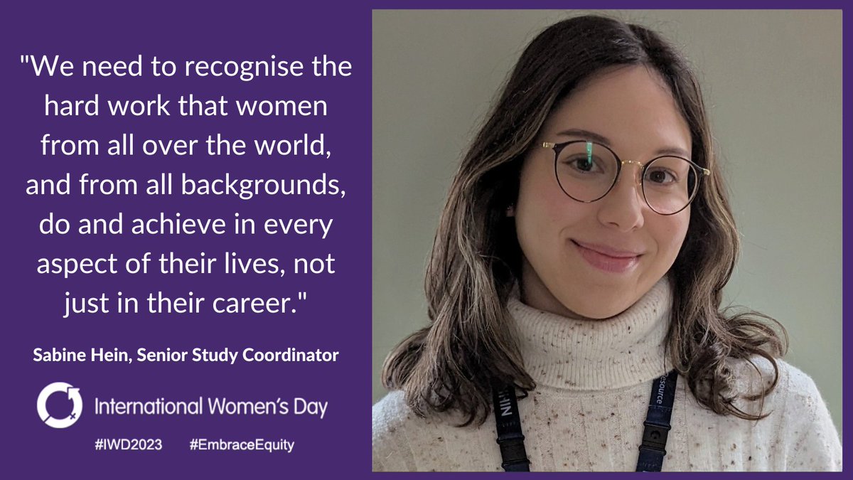 NIHRBioResource's tweet photo. To celebrate International @womensday this year, we spoke to our very own Sabine Hein, Senior Study Coordinator for Volunteer Recall about her role, why she chose to work in research &amp; her thoughts on #InternationalWomensDay! 👩‍🔬

https://t.co/T4H5ZxYp0z

#IWD2023 #EmbraceEquity https://t.co/8PQ9N1M4it