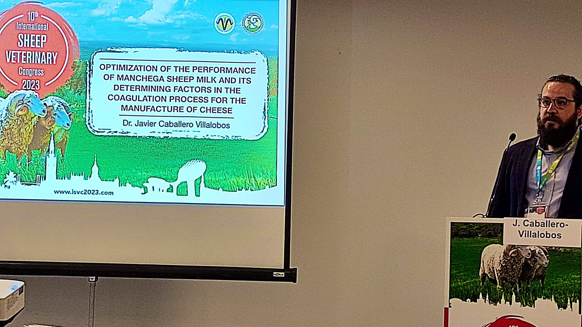 jcaballerovet's tweet photo. Probably not my best picture, but I’m so happy to have finally presented our work on optimisation algorithms of sheep milk coagulation performance at #ISVC2023. Thank you all for attending and for such a great discussion session. https://t.co/fv2POj34Iy