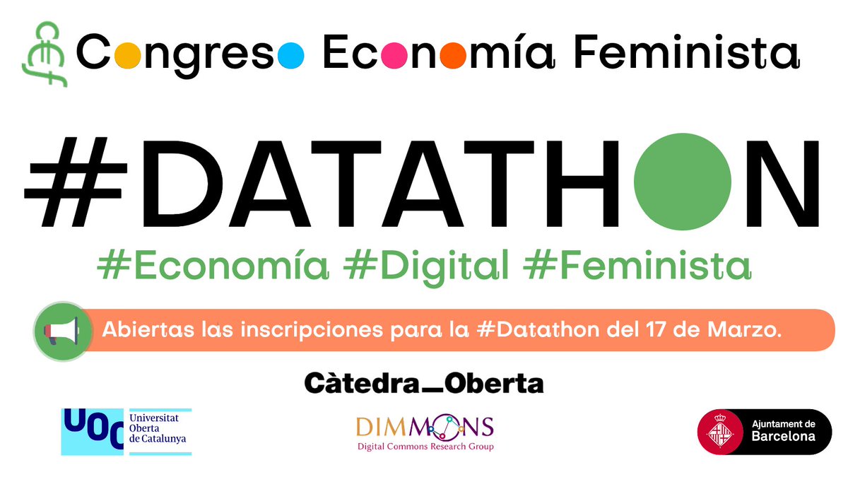 ¿Qué es la #EconomiaFeminista? ¿Qué puede aportar el #FeminismodeDatos a esta disciplina?
👩‍💻 Venid a la #Dataton que <a href="/CongresoEcoFem/">IX Congreso Economía Feminista</a> organiza, ¡las plazas van que vuelan!
 ➡️ bit.ly/econfeminista23