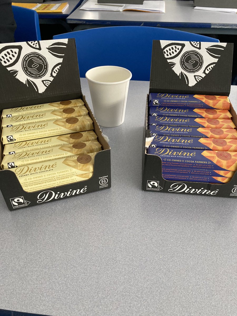 @divinechocolate being enjoyed this week by the pupils @YGTredegarCS for @FairtradeUKEd @FAIRTRADE @FairTradeWales @FairtradeUK Fortnight 2023!