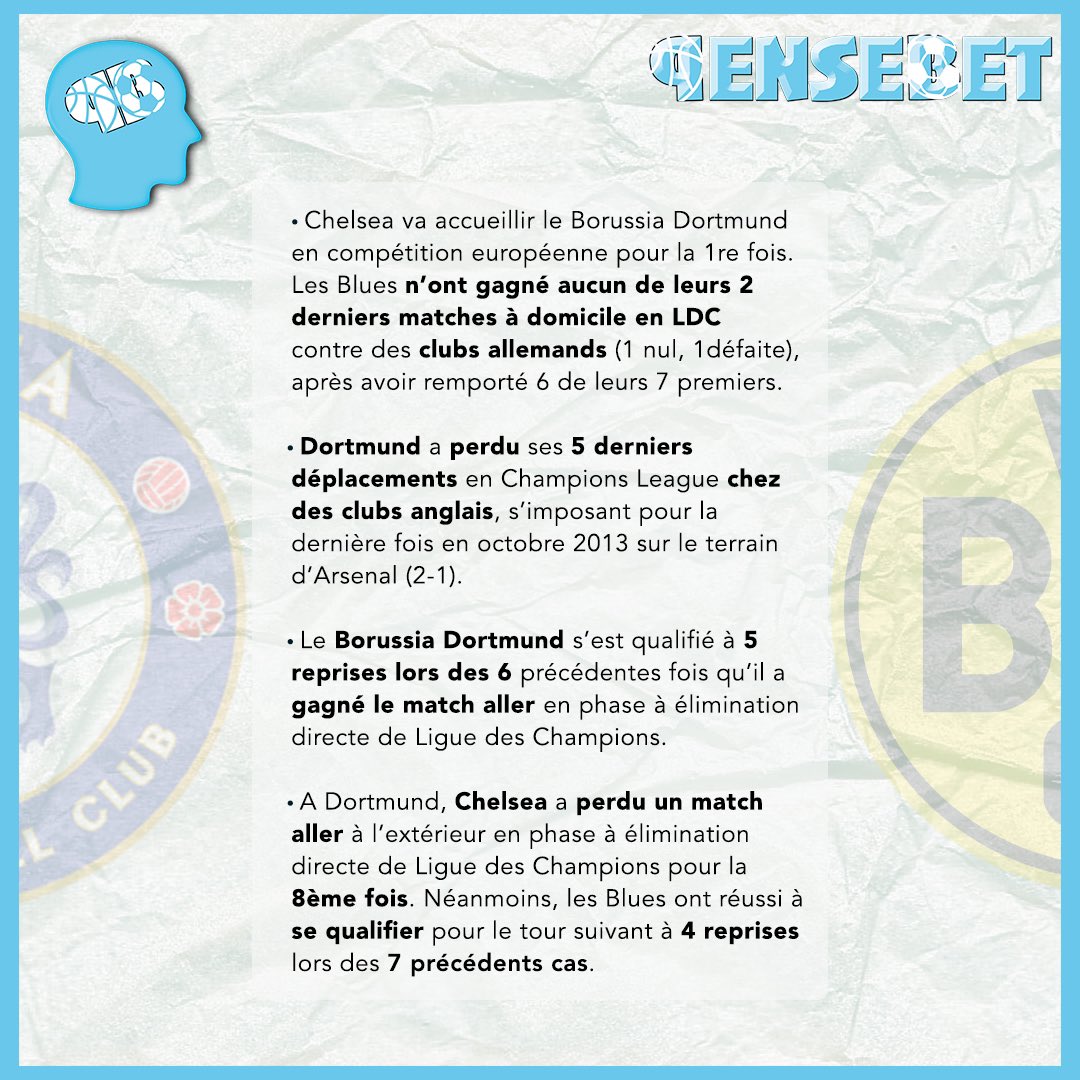 PenseBet's tweet image. Le Dashboard arrive sous peu mais ça nous empêche pas de vous donner des infos, les amigos 😎

#CHEBVB #CHEBOR #uefachampionsleague #championsleague #liguedeschampions #Football #Data #Sports #Sport #TeamParieur #TeamParieurs #Pronos #Pronostics #Parissportifs #Prono #Pronostic