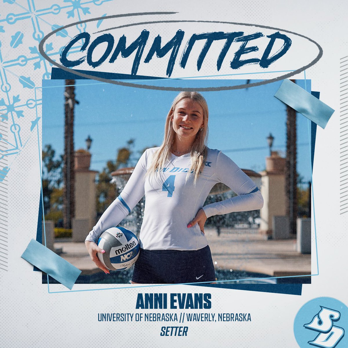She’s a Torero. 

Join us as we officially welcome Anni Evans, a senior setter from the University of Nebraska!

🗞️: bit.ly/3mtuxdw

#GoToreros