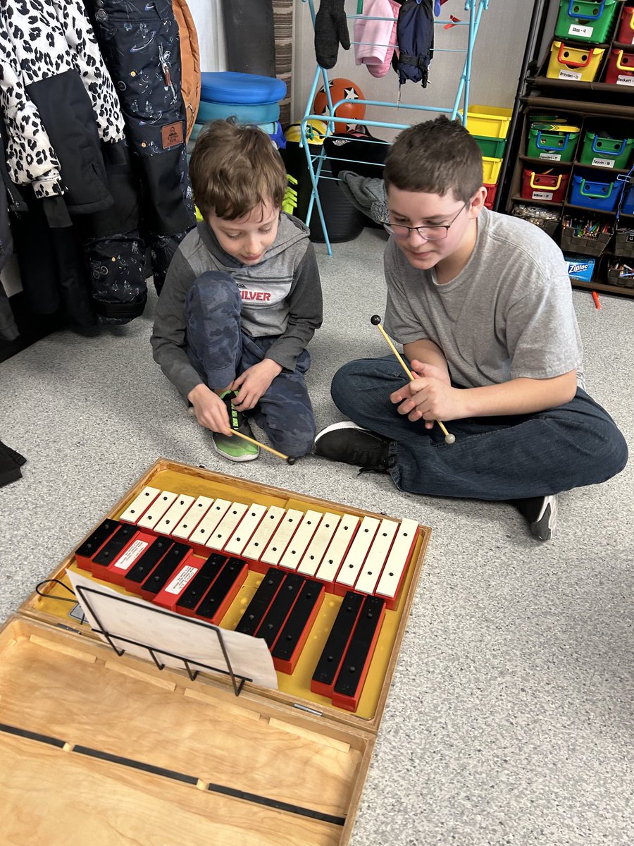 mrscjohnson1980's tweet photo. Teaching our little buddies xylophone #passingonknowledge @jennmc0 @StJosaphat @RCSD_No81 https://t.co/X2z31XepkM