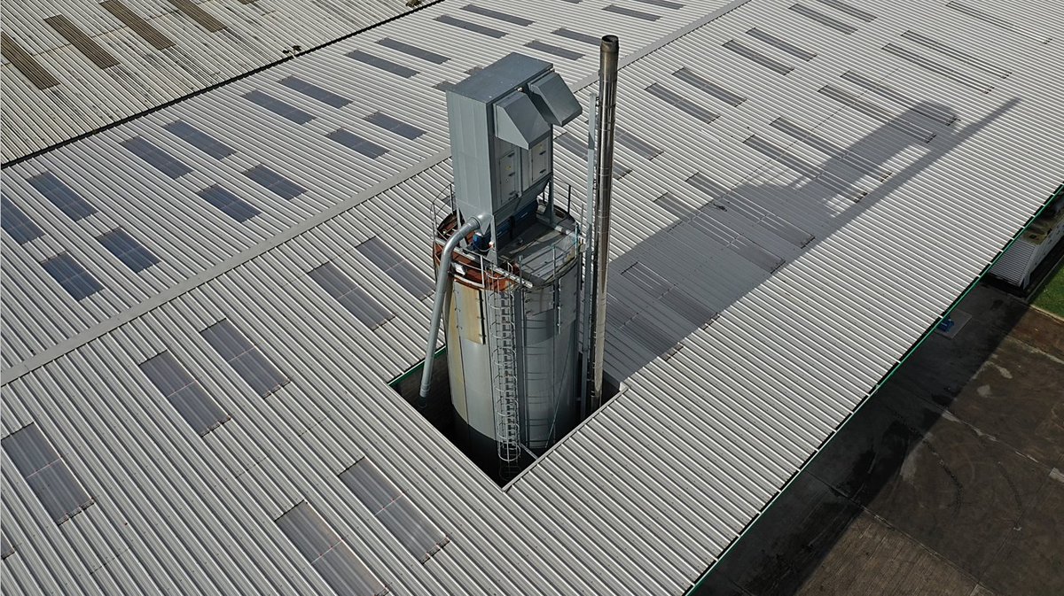 GlassSpecialist's tweet photo. Actions not Words | Action 2 

We have installed a heat recovery system to save and reuse heat generated by our manufacturing machinery. 

In addition, where material offcuts are created and cannot be used, we convert these into heat for the factory via our biomass burner. https://t.co/LN7CKeWMUs