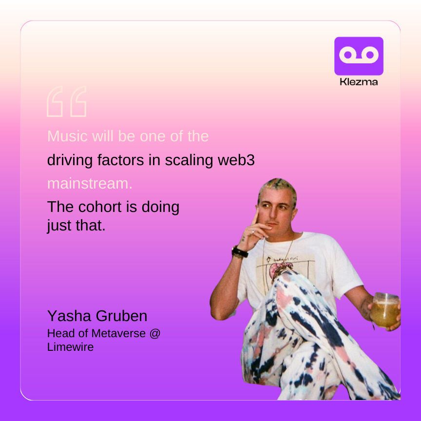 <a href="/storyofyasha/">Yasha</a> I would very much agree. 

See you at the <a href="/KlezmaMusic/">Klezma</a> Web3 Music Cohort. 

Sign up 👇
buff.ly/3XPNgNw