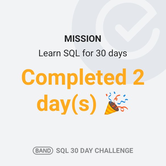 gathu254's tweet image. Learn SQL for 30 days
#sql30dayschallenge #day2ofsqlchallenge
Day 2 - i learnt;
a)How to Create SQL Database
by using CREATE DATABASE dbname;
b)How to drop/delete SQL database
DROP DATABASE dbname;