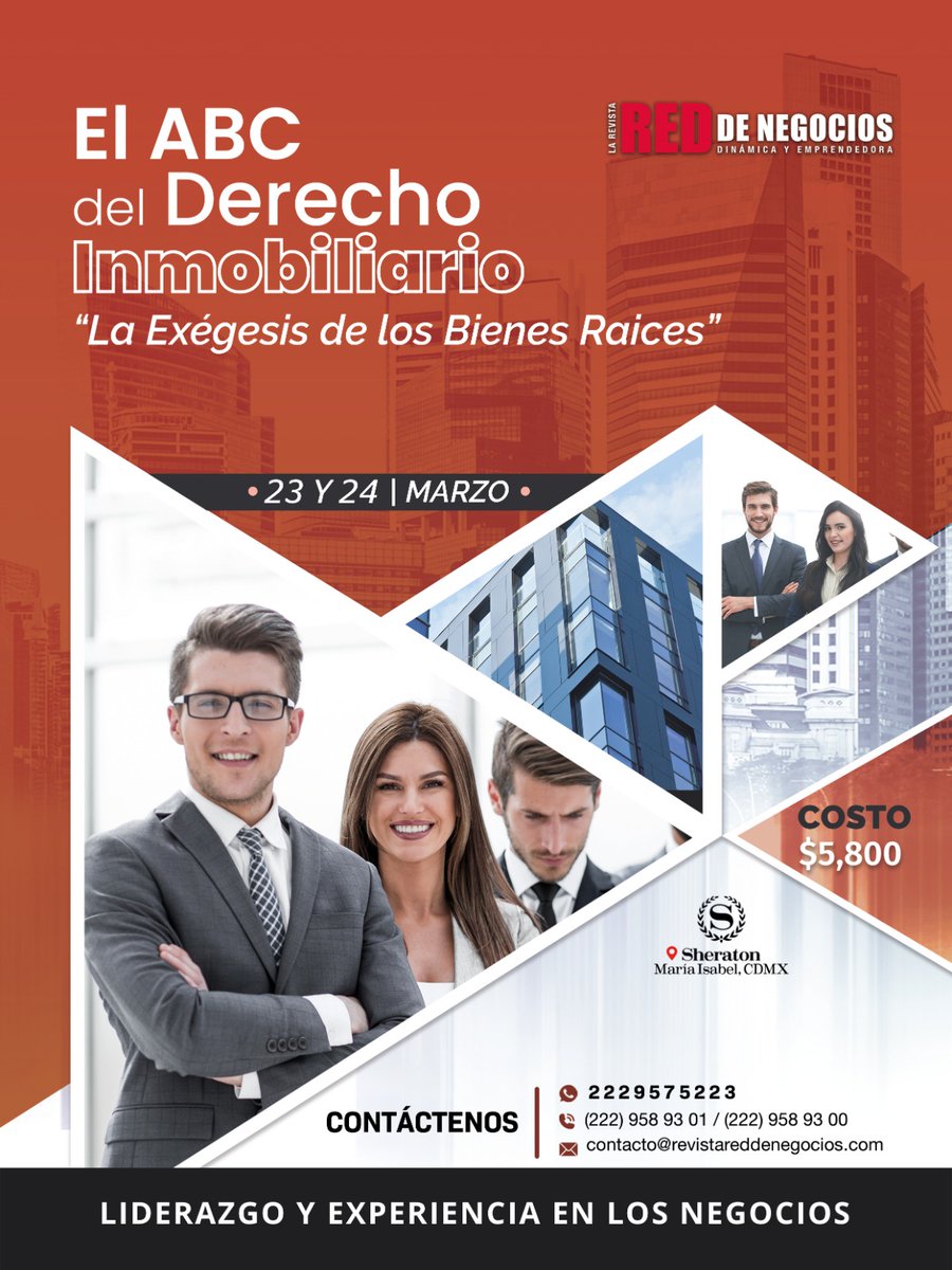 revistareddeneg's tweet photo. "El ABC del Derecho Inmobiliario" 🏘️

Te esperamos este 🗓️ 23 y 24 de marzo en el 📍hotel Shareton de la #CDMX 
Aparta tu lugar 🙌. Para mayor información contáctanos por inbox o a los teléfonos📱 que aparecen en la publicación.

#Derecho #DerechoInmobiliario #inmobiliarias https://t.co/BpSezDUGws