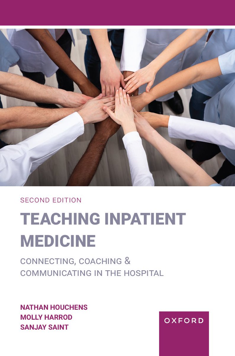 Patient Safety Enhancement Program (UMVA) (@psepumva) on Twitter photo Teaching Inpatient Medicine: Connecting, Coaching & Communicating in the Hospital is now available! Second edition, 4 new chapters, 6 additional (brilliant) attendings.
Congrats to authors <a href="/nate_houchens/">Nate Houchens</a> Molly Harrod & <a href="/sanjaysaint/">Sanjay Saint</a>.
Purchase your copy: amzn.to/3ZLJZ2V Teaching Inpatient Medicine: Connecting, Coaching & Communicating in the Hospital is now available! Second edition, 4 new chapters, 6 additional (brilliant) attendings.
Congrats to authors <a href="/nate_houchens/">Nate Houchens</a> Molly Harrod & <a href="/sanjaysaint/">Sanjay Saint</a>.
Purchase your copy: amzn.to/3ZLJZ2V