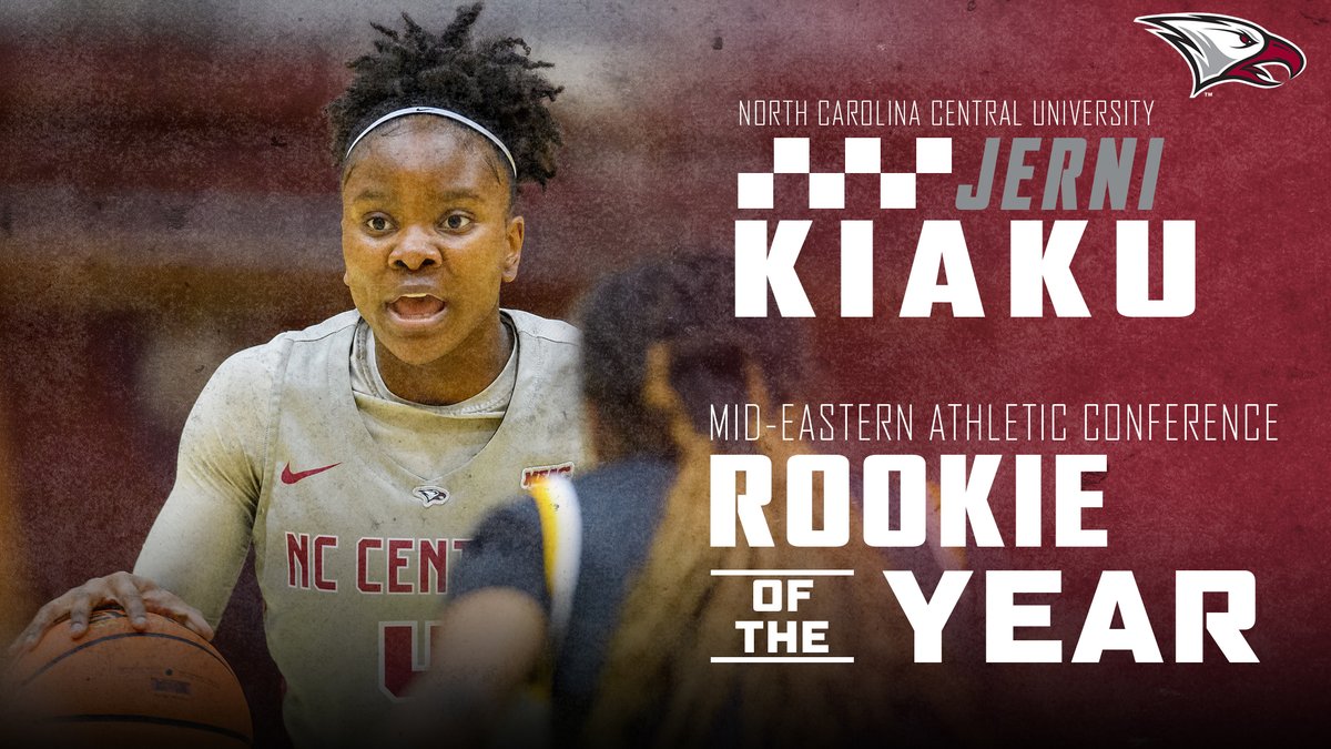 AWARDS: Congrats to @NCCUWBB freshman guard Jerni Kiaku, who was named the MEAC Women's Basketball Rookie of the Year for the 2022-23 season. FULL STORY: nccueaglepride.com/news/2023/3/7/… #EaglePride