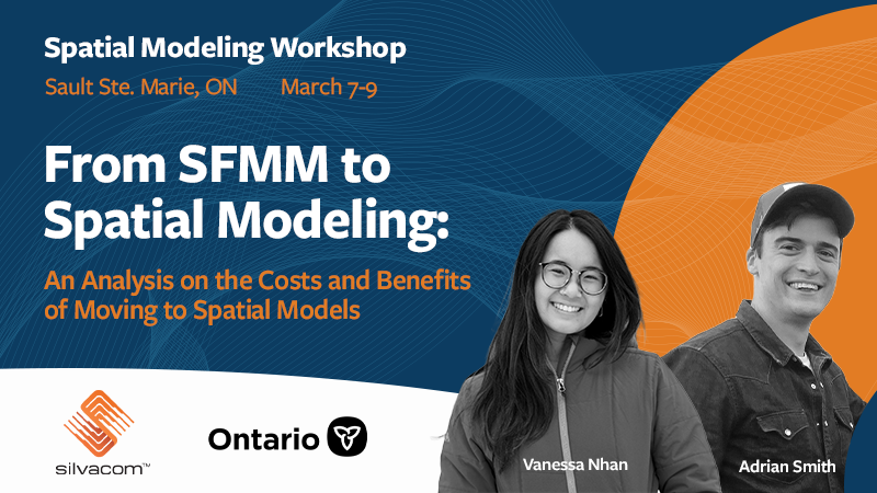 Silvacom's tweet image. Catch Silvacom's Vanessa Nhan and Adrian Smith at the Spatial Modeling Workshop in Sault Ste. Marie on March 9th, where they'll be delivering a presentation on the costs and benefits of moving to #SpatialModels ✔️💬 Hosted by: @ONresources