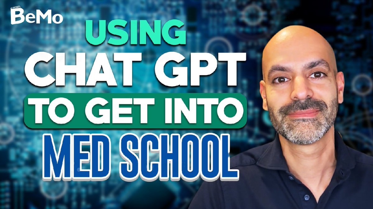 BeMo_AC's tweet image. youtube.com/watch?v=5Mn-B4…
Here's how you can use ChatGPT to help you get into medical school.
#chatgpt #chatgpttutorial #medschoolinterview #premed #chatgptmedschooladmissions #bemoacademicconsulting #bemo #bemore