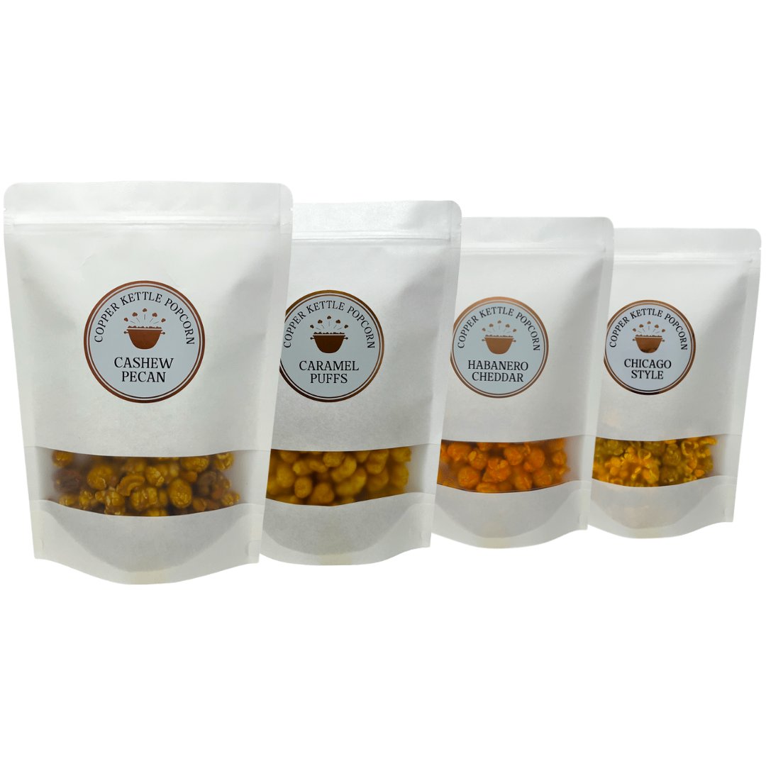 All Popcorn Bags - Buy 3, Get 1 Free! For a limited time, when you purchase any 3 Bags of our Gourmet Popcorn, you will receive one for FREE! This is perfect for stocking up or trying out a new flavor. copperkettlepopcorn.com/collections/po…