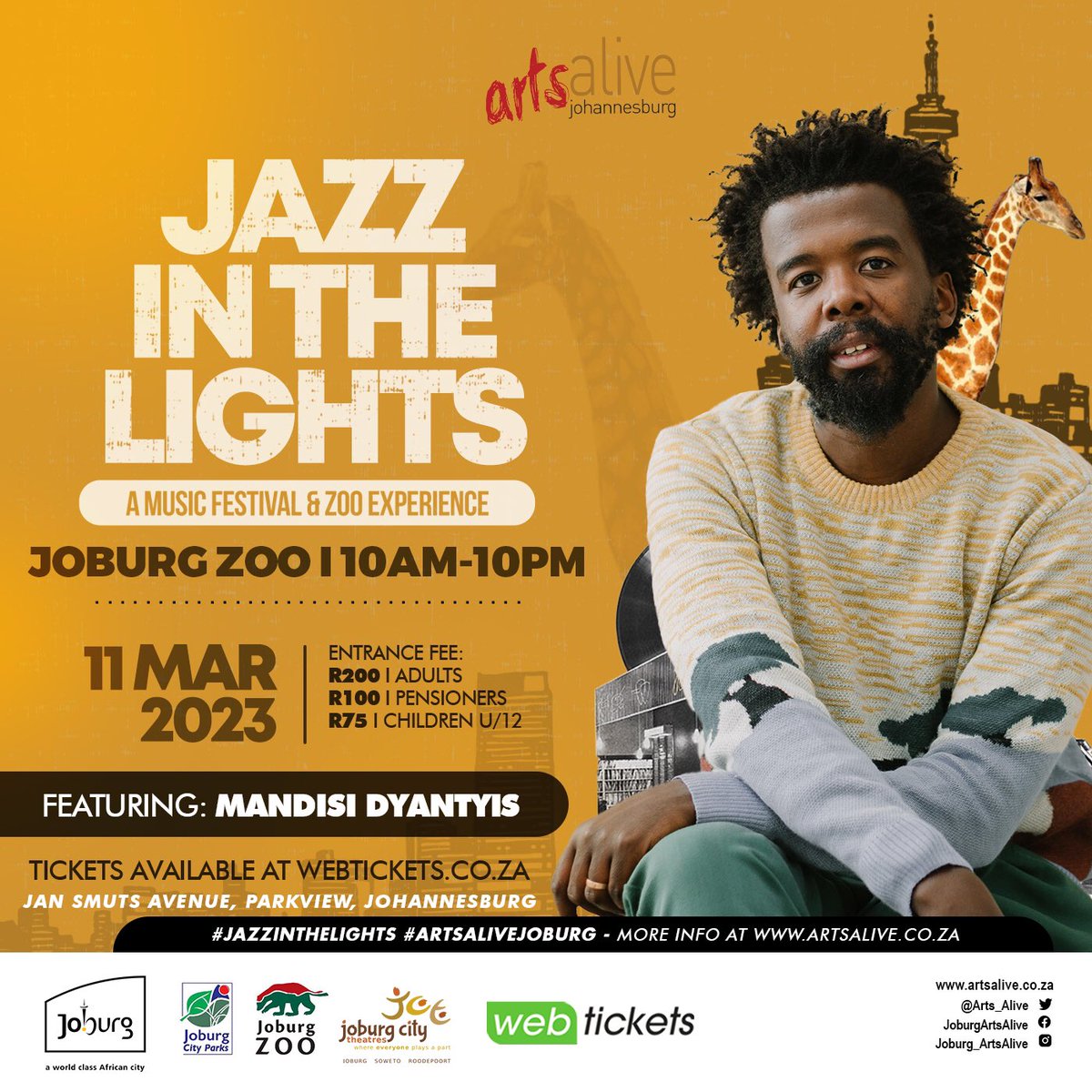 joburgtheatre's tweet photo. ๐คHereโs a plug๐for what to do this upcoming SATURDAY ๐๐บ๐ป#jazzinthelights enthralling line-up, good music and zoo experience๐ฅ #explorejoburg #ubangene๐ Tickets are available at: https://t.co/S94bVLnVlx https://t.co/sQ7fbYT85D