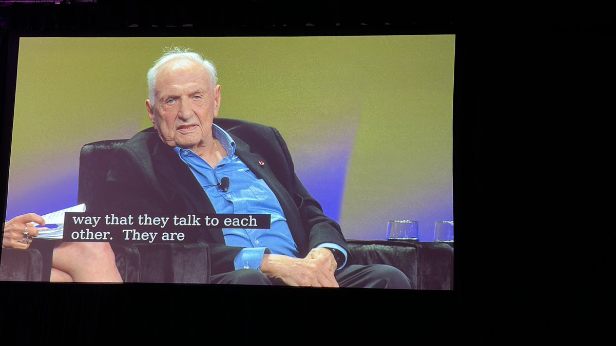 No big deal, just casually attending a @SXSWEDU session with THE Frank Gehry and his sister Doreen Gehry about their 50-year journey with #DesignBasedLearning and so much more! 🤯 #Genius #Keynote #Inspired @OOT_AldineISD @silviascheirman @adbustil