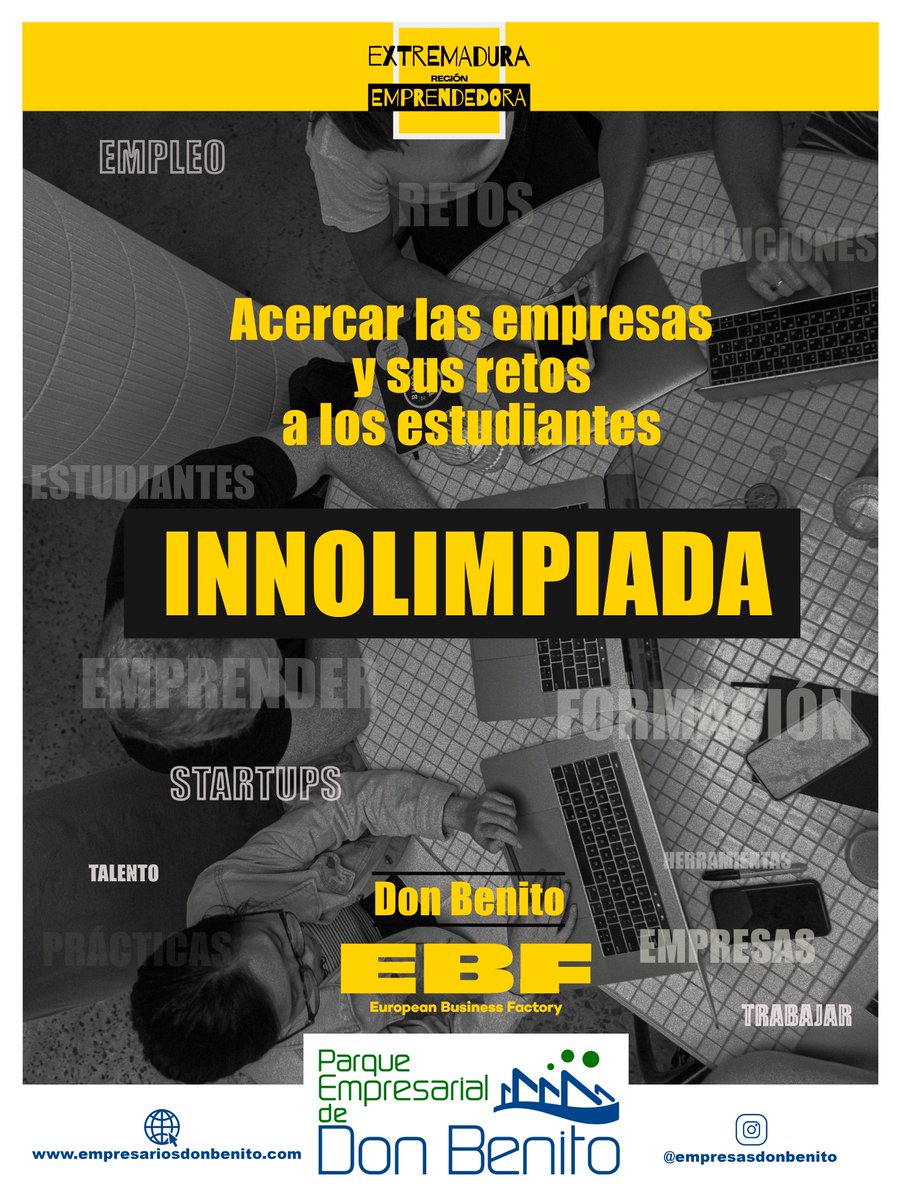 empresasDB's tweet photo. ✅ Innolimpiada 2023 | Cómo los alumnos de Formación Profesional pueden aportar soluciones innovadoras a las empresas del Parque Empresarial de Don Benito.
📅 20, 21 y 22 de Marzo

👉 Lee la noticia completa
ℹ️ https://t.co/duR1Ta3GtF https://t.co/RxnRSW8jiK