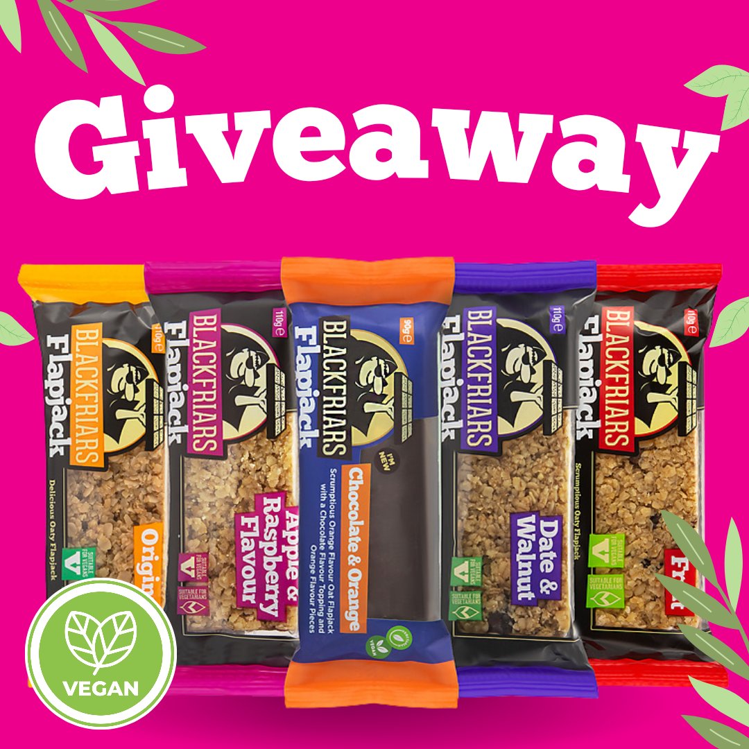 We are giving a lucky winner a 5-pack of our vegan flapjack selection 🌿 

How to enter: 
▶️ Follow us!
▶️ Like, comment and share      

UK mainland entries only🌟closes tomorrow 08/03/23

#giveaway #ukgiveaway #megagiveaway