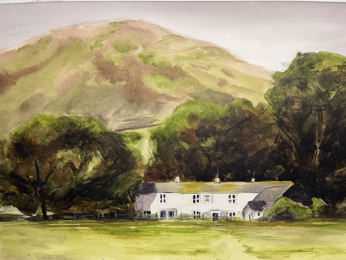 Even on a cloudy day there are beautiful views.  Learning about tones and values with this online watercolour course from Paul Talbot-Greaves .  #watercolourpainting #watercolourlandscapes #landscapes #lakedistrict #PaintingCourses @talbotgreaves_artist