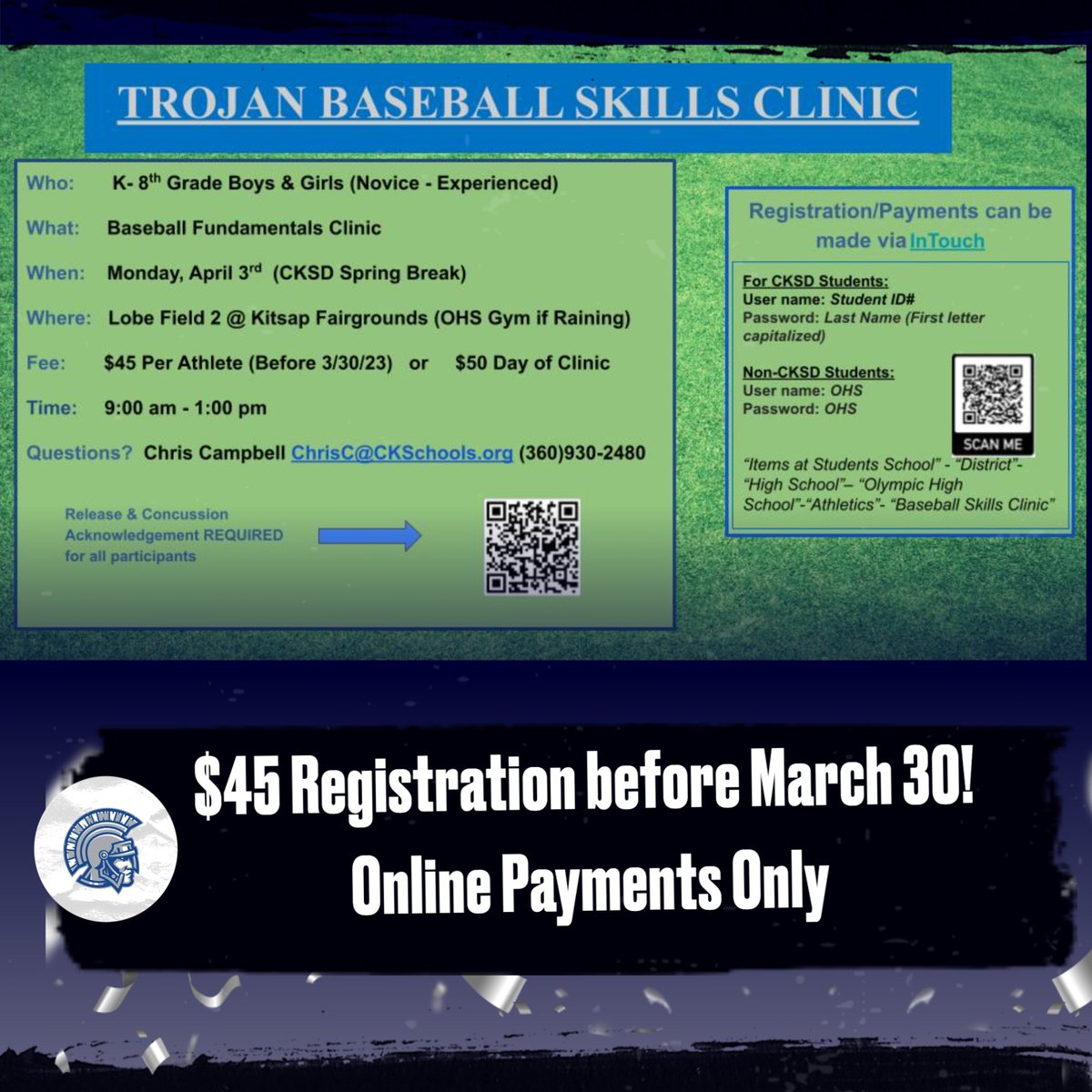 TheOlyAthletics's tweet photo. Sign up before March 30! 
Sign up before March 15 to guarantee a T-Shirt!!

Online Payments Only! https://t.co/rou7XgrzxK