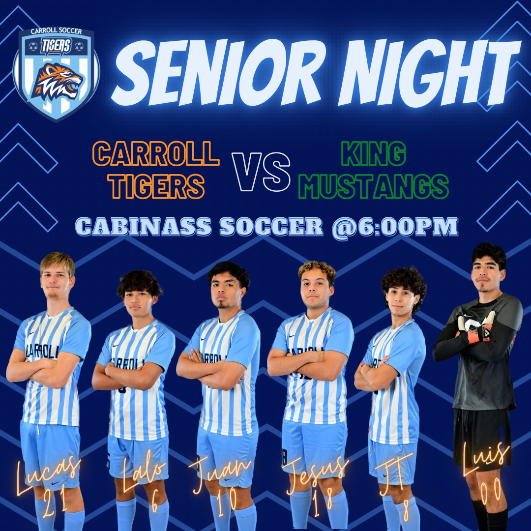 Senior Night #soccer #carrollsoccer #carrolltigers #tigerprideneverdies #feartheroar #seniors