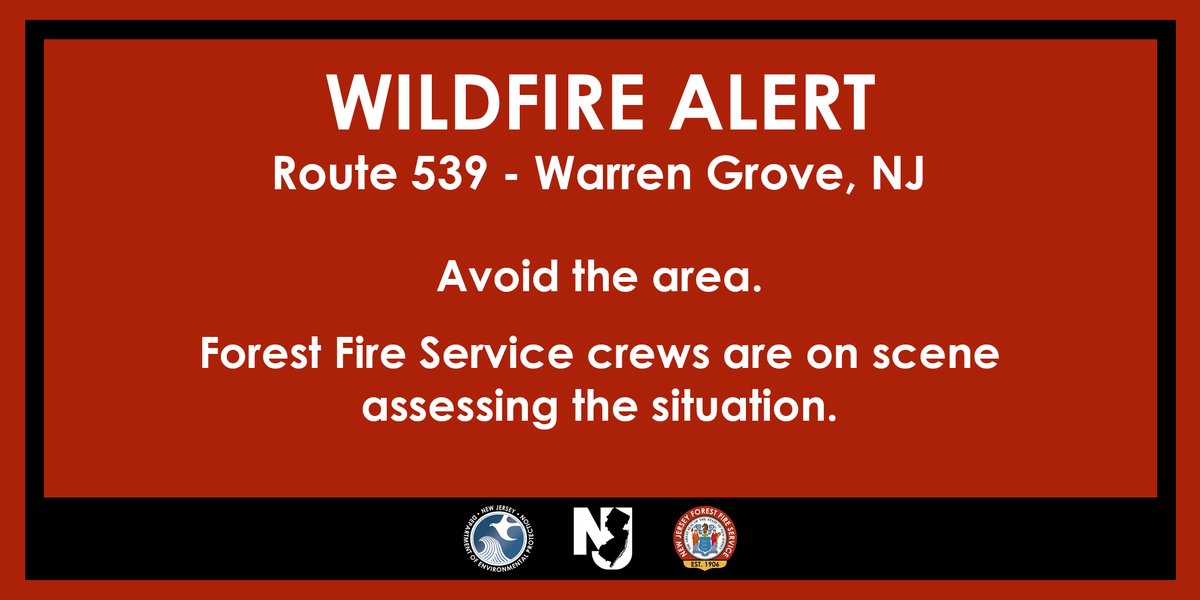 njdepforestfire's tweet image. WILDFIRE ALERT: Route 539 - Little Egg Harbor Township

The New Jersey Forest Fire Service is responding to an active wildfire off Route 539 in Little Egg Harbor Township. 

Updates will be provided on this page as they are available.