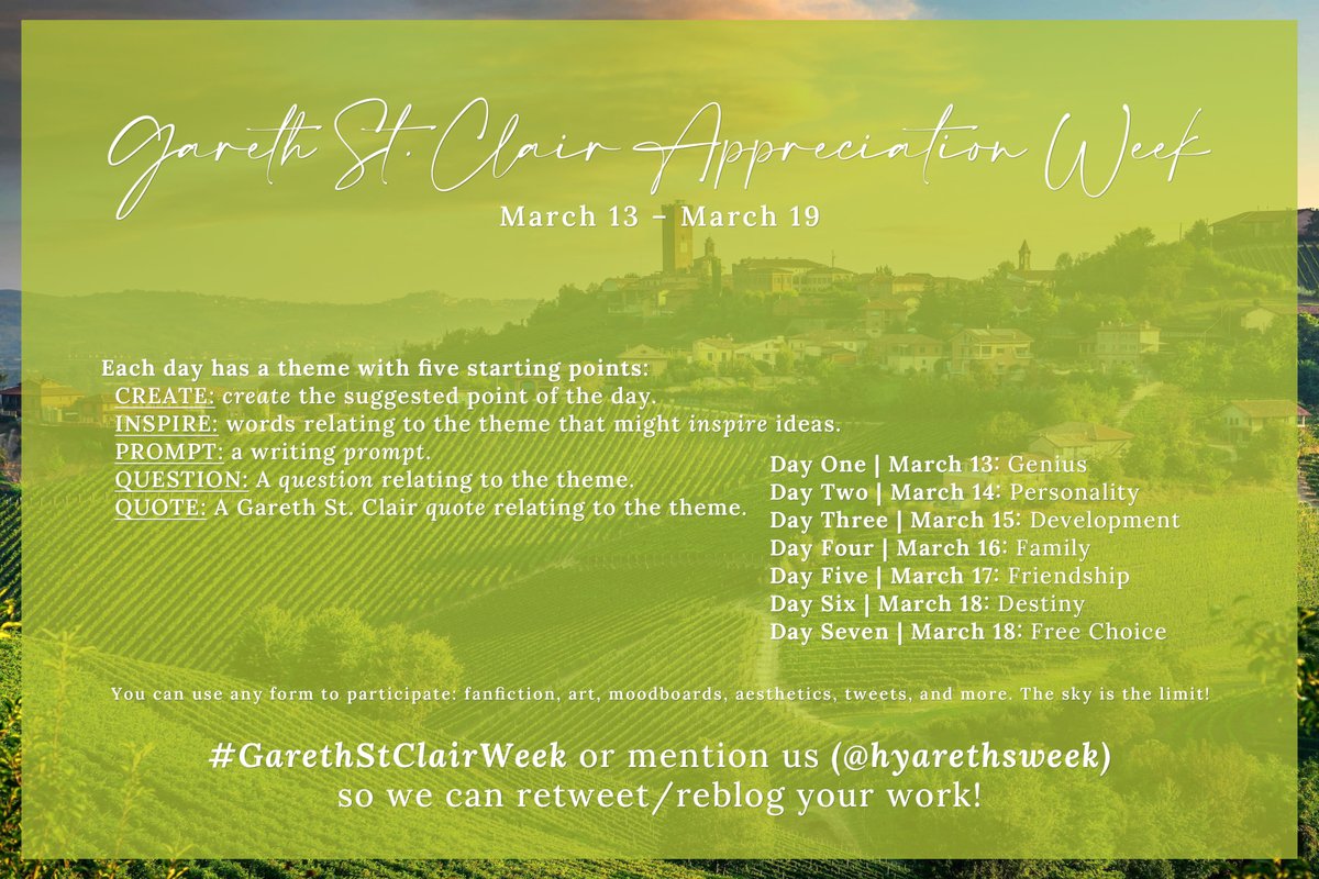 hyarethsweek's tweet photo. six days until #garethstclairweek! we hope you're getting your fics, art, meta, and other ideas you might have ready to celebrate our favorite baron! #bridgerton #garethstclair https://t.co/XMcDG1oRHi