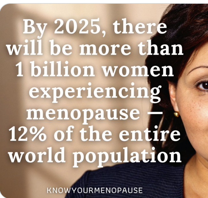 MenopauseBali23's tweet photo. With world population of nearly 8 billion, that's ONE in EIGHT women in some stage of Menopause by 2025. 
We want to shake the stigmas and Menopause OUT LOUD about this midlife change - with friends, family, in the workplace, with each other.
https://t.co/fO8H6OWrmy  #Bali2023 https://t.co/KHmWvyVTU7