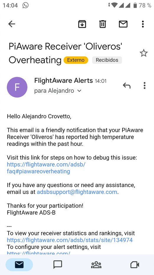 yacurmana's tweet image. Se esta recalentando todo!! #piaware #flightfeeder
