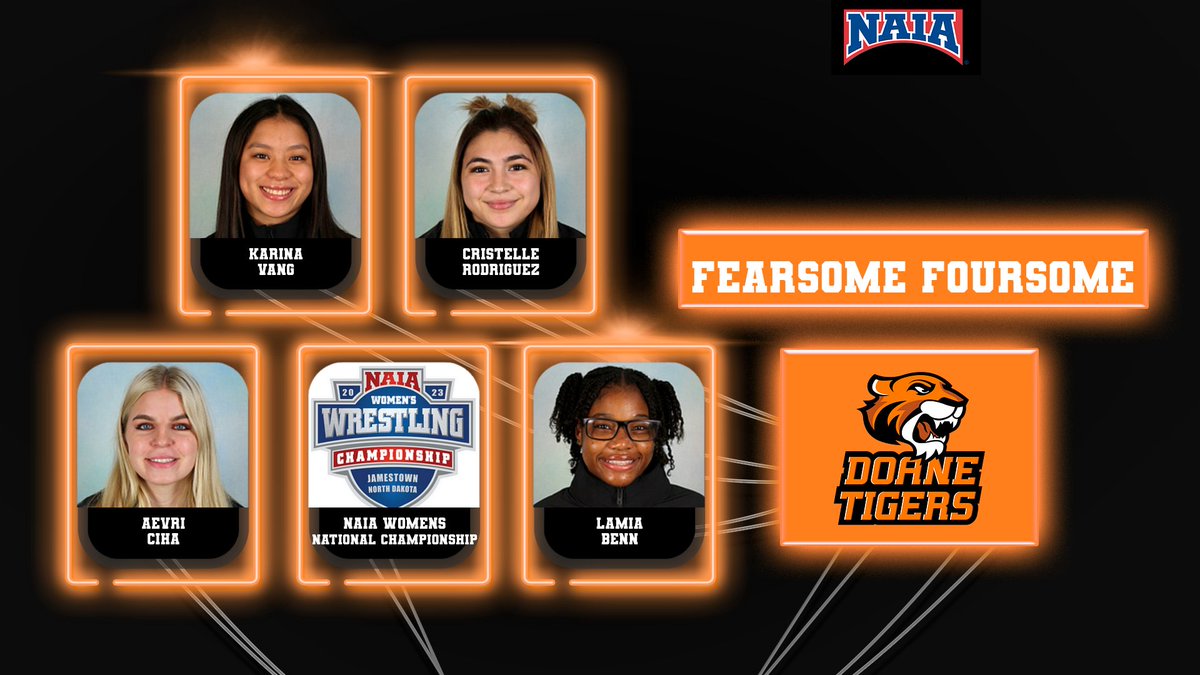 Doane Women's Wrestling (@doanewwrestling) on Twitter photo The four ladies who are the first ever representatives of Doane University at the NAIA Women's National Championship!! Karina Vang, Cristelle Rodriguez, Aevri Ciha, and Lamia Benn #skodoane <a href="/DoaneAthletics/">Doane Tigers ๐ฏ</a> The four ladies who are the first ever representatives of Doane University at the NAIA Women's National Championship!! Karina Vang, Cristelle Rodriguez, Aevri Ciha, and Lamia Benn #skodoane <a href="/DoaneAthletics/">Doane Tigers ๐ฏ</a>