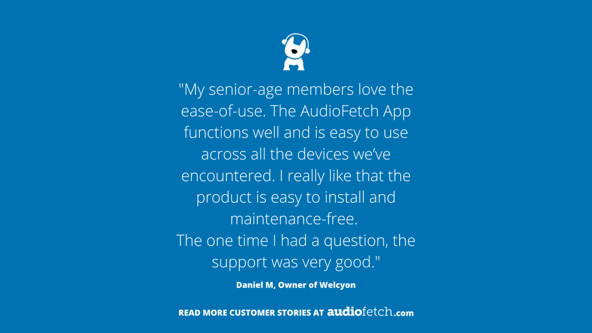 When something's #accessible, it's easy. 
Welcyon understands this, whose health clubs are specifically designed for members over the age of 50. That's why our #AudioOverWifi solutions are ready to install and go—cables included! 🙌

Find your solution: audiofetch.com/products/