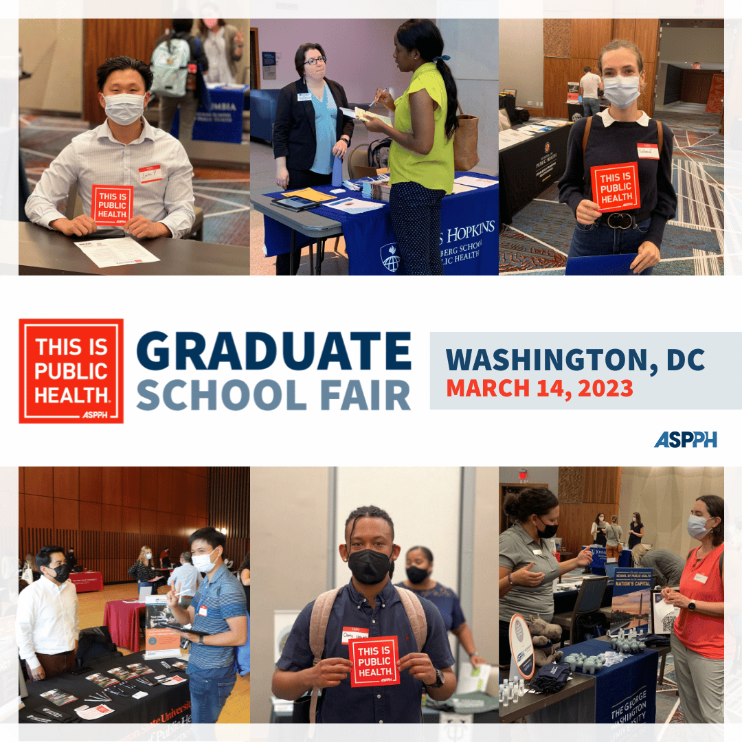 Start your path to a public health graduate degree! Join us on March 14th in Washington DC for our in-person Graduate School Fair! 𝐑𝐞𝐠𝐢𝐬𝐭𝐞𝐫 & 𝐋𝐞𝐚𝐫𝐧 𝐌𝐨𝐫𝐞: tiph.co/DC2023Fair 𝐄𝐯𝐞𝐧𝐭 𝐃𝐞𝐭𝐚𝐢𝐥𝐬: 5:30 - 7:30 ET | @GWpublichealth