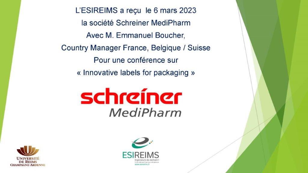 Toujours au contact ses partenaires industriels l’ESIREIMS a reçu l’entreprise Schreiner MediPharm pour une conférence dans le module techniques et machines . @universitereims @GuillaumeGelle