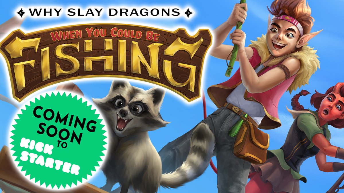 BrettUltimus's tweet photo. Announcing my first ever Kickstarter Campaign - and it's a TTRPG Book!
Why Slay Dragons : When you could be FISHING
Campaign starts April 11th - get notified when it goes live! #ttrpg #dnd5e 
https://t.co/CFsyxZQZO0 https://t.co/f4yZjZfAP4