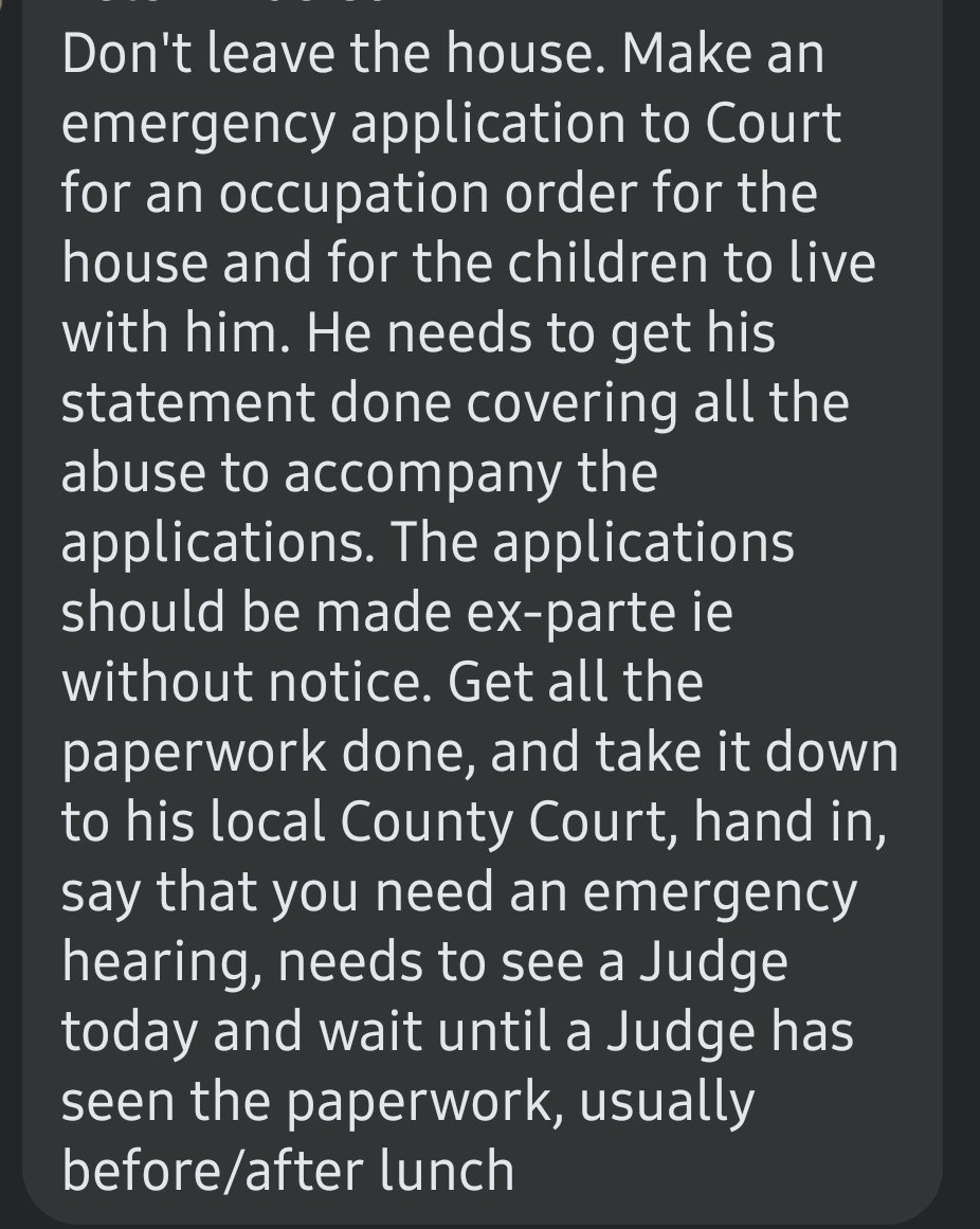 mensrightsbunny's tweet photo. Important if you're a Man/father that's stuck in an abusive relationship/marriage. UK law advice. Screenshot 1 is my question and 2 is response on what to do. #mentoo #femaleabusers https://t.co/4mHjspBqlU