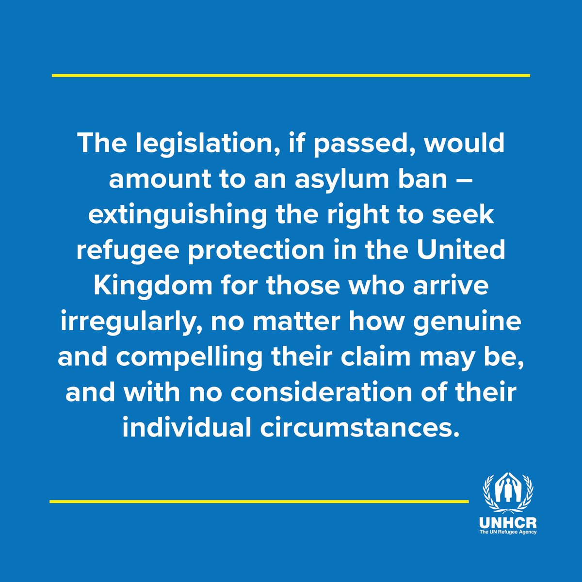 UNHCR, the UN Refugee Agency, is profoundly concerned by the asylum bill introduced by the UK Government to the House of Commons today. Our statement here: unhcr.org/uk/news/press/… Tweet 1/2