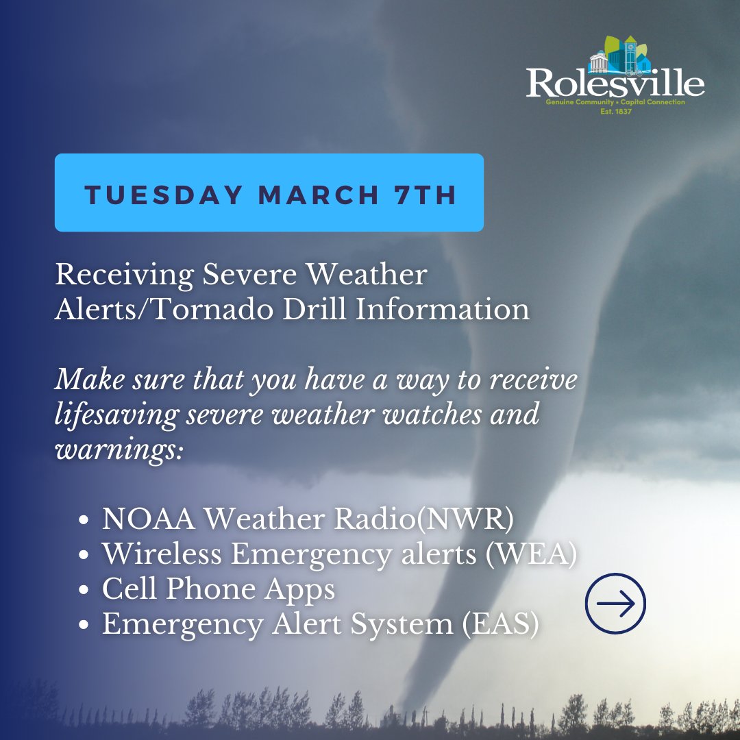 RolesvilleNC's tweet image. The National Weather Service asks to share information about preparing for severe weather.  Swipe to see information on how to prepare for severe weather in the future. 

#weathertips #severepreparednessweek #rolesvillenc