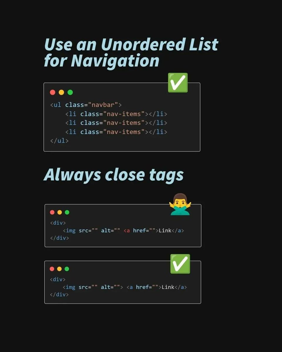WooshelfTech's tweet image. Do you want to learn HTML?🤔
.
... Part 1.....
Here is some tips for you to do better in coding 😎
.
.
.
!!Follow us to learn more !!🤗
........
....
#programinglanguage
#html5 #htmlcoding #frontend #backend #fullstrakedeveloper #webdevelopment #wooshelf