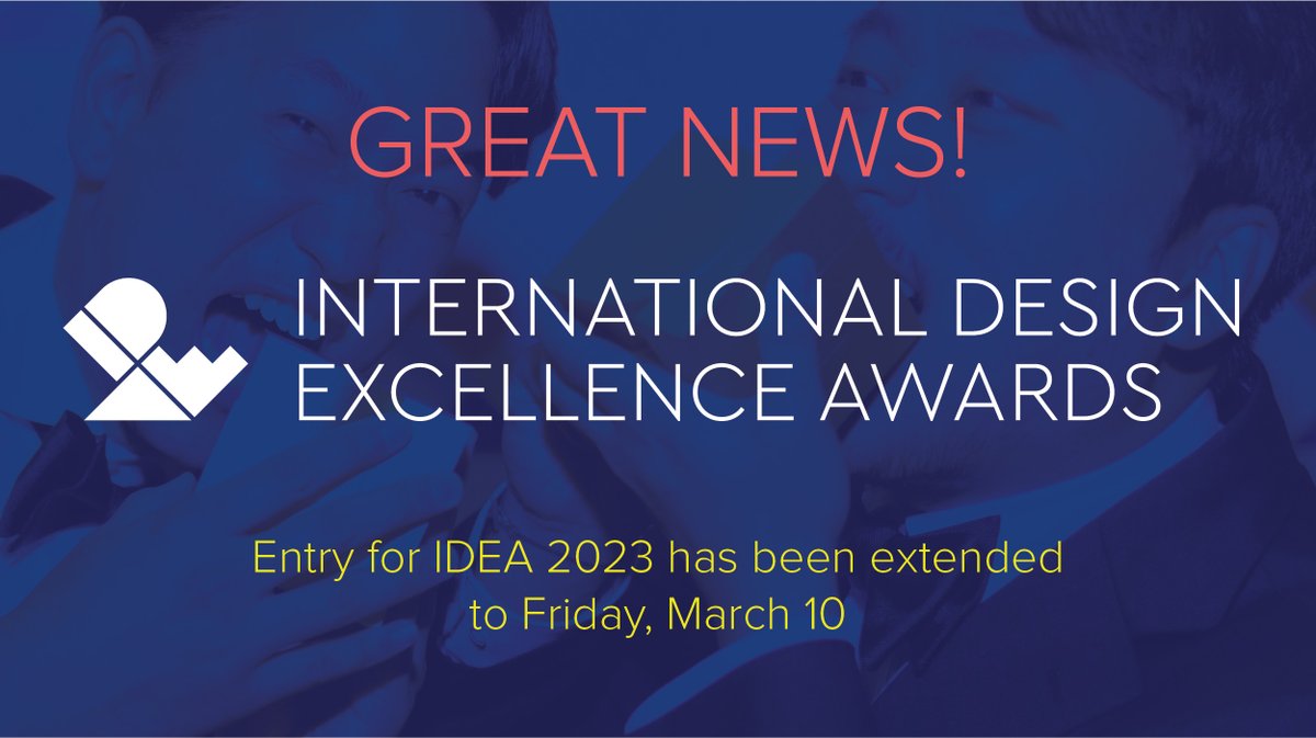 bxclvr's tweet photo. 📣 Attention designers! This Friday, March 10, is the FINAL DAY to enter @IDSA's 43rd annual International Design Excellence Awards (IDEA) at https://t.co/r7VBJRxy4B. Enter to be recognized by one of the most prestigious and longest running design awards programs in existence! 🏆 https://t.co/FpSmiEU9at