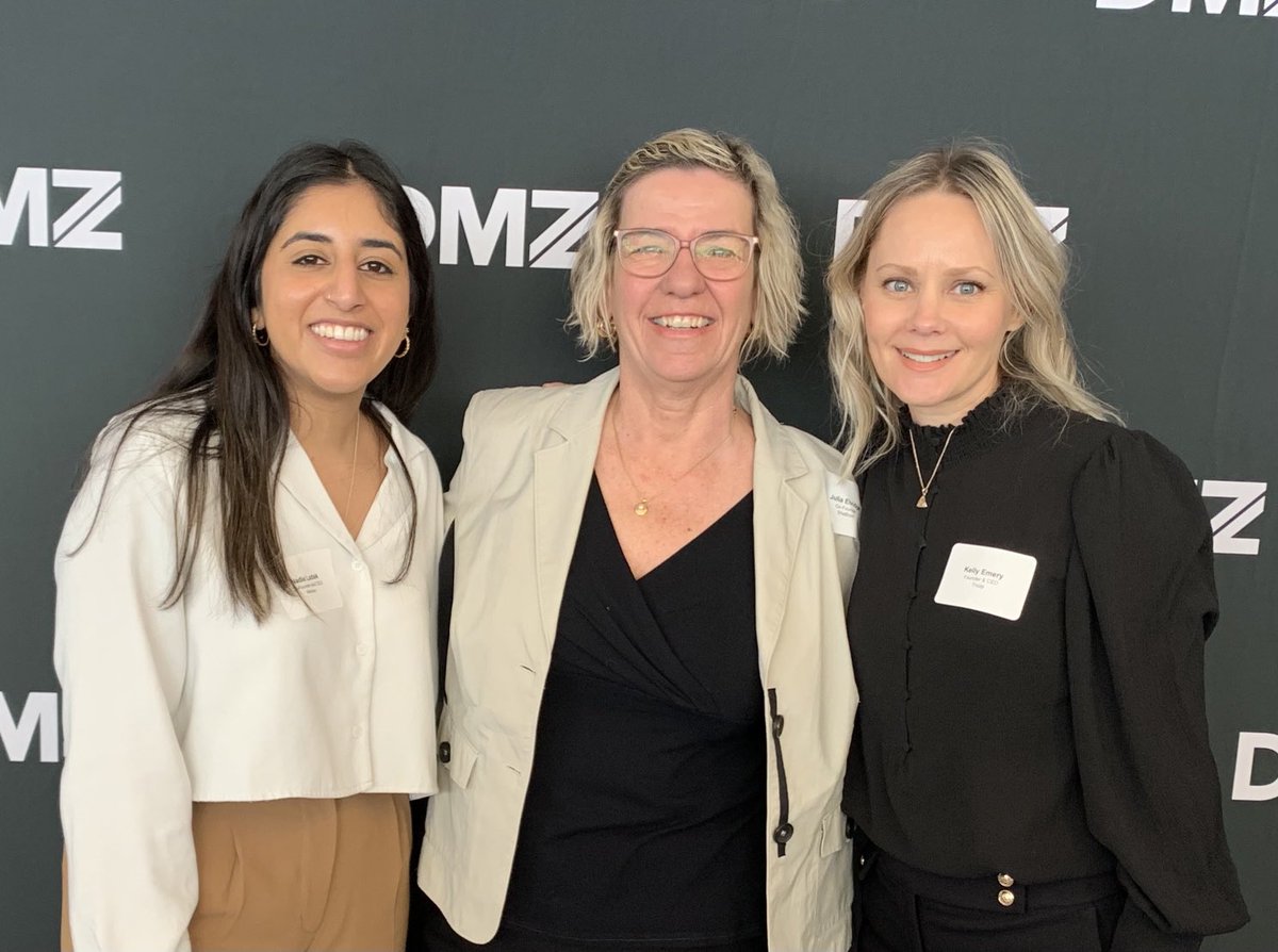 ⁦ ⁦<a href="/TheDMZ/">The DMZ</a>⁩ with 2 incredible women founders from SheBoot Alumni. 2 of the 10 companies pitching for funding from the ⁦⁦⁦<a href="/thefirehood/">The Firehood</a>⁩. So important  that #womenenpreneurs receive the investment they need to grow. ⁦<a href="/wearemarlow/">marlow</a>⁩ and ⁦<a href="/HiTroop/">Troop App</a>⁩