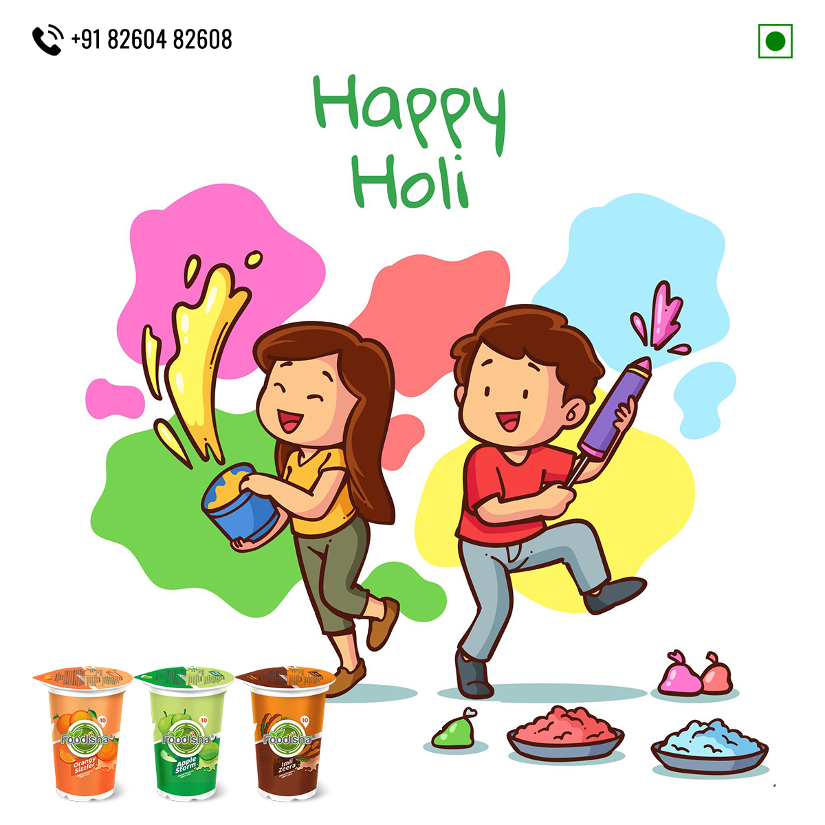 FoodishaDrinks's tweet photo. Rang ho ya gulaal, maaro pichkari or laa do fuhaar.
Nacho or jhumo, masti se khelo.
Have a colourful and joyous Holi!!

#holi #happyholi #holidahan #holikadahan #holifestival #Foodisha #OrangySizzler #AppleStorm #ImliZeera #VeganDrink #FoodishaDrinks #WeAndAllGood #xbrefoods https://t.co/ChAbqavGDh