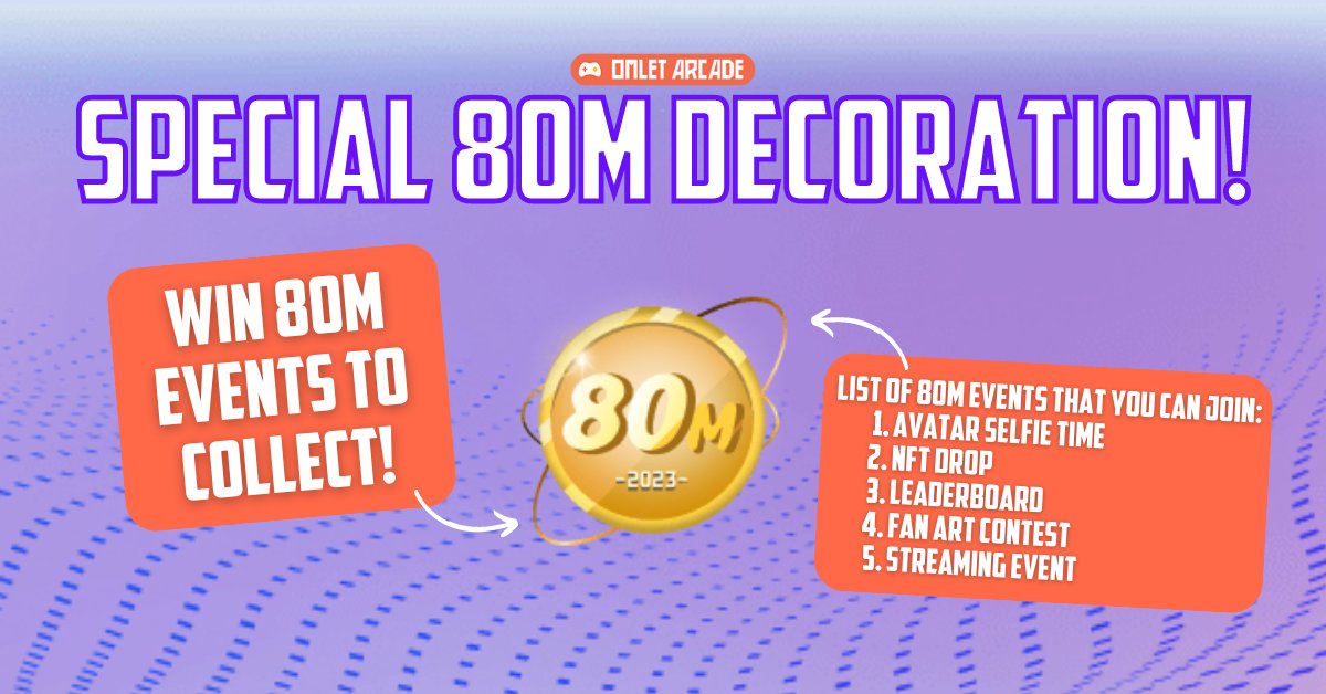 We’ve got some awesome events lined up for you guys this month! To make it more special, by joining 80M Events you can collect the limited edition decoration: 80M Gamers🎉
🔻🔻🔻
mlt.gg/twitter
