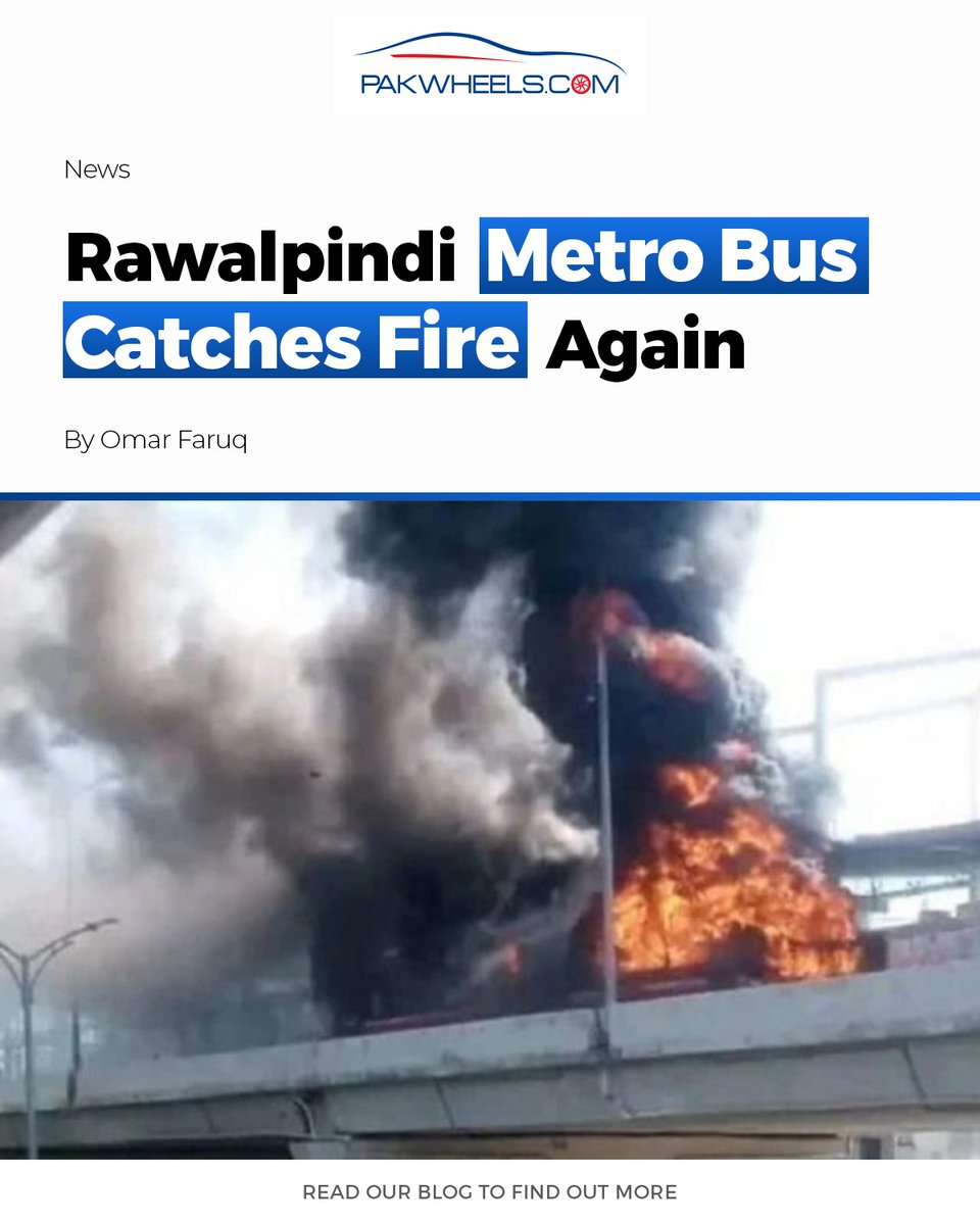 Metro Bus in Rawalpindi caught fire at Chandni Chowk Station, leaving two passengers unconscious.

Read the blog: ow.ly/TsrA50Nb2Lc
#Pakwheels #Metrobus #Rawalpindi #PWBlogs