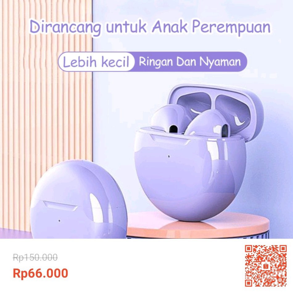 crtzzn's tweet photo. tws di bawah 70k emg ada yang bagus?
ada!!!!, ini dia tws pro 6, udah banyak fitur-fiturnya, baterainya awet betull, soal suara? gausa di raguin sih mantap bgt pokoknya, pilihan warnanya jg banyakkk  https://t.co/yGbU120uSi #ShopeeID https://t.co/KLr7c3xNfi