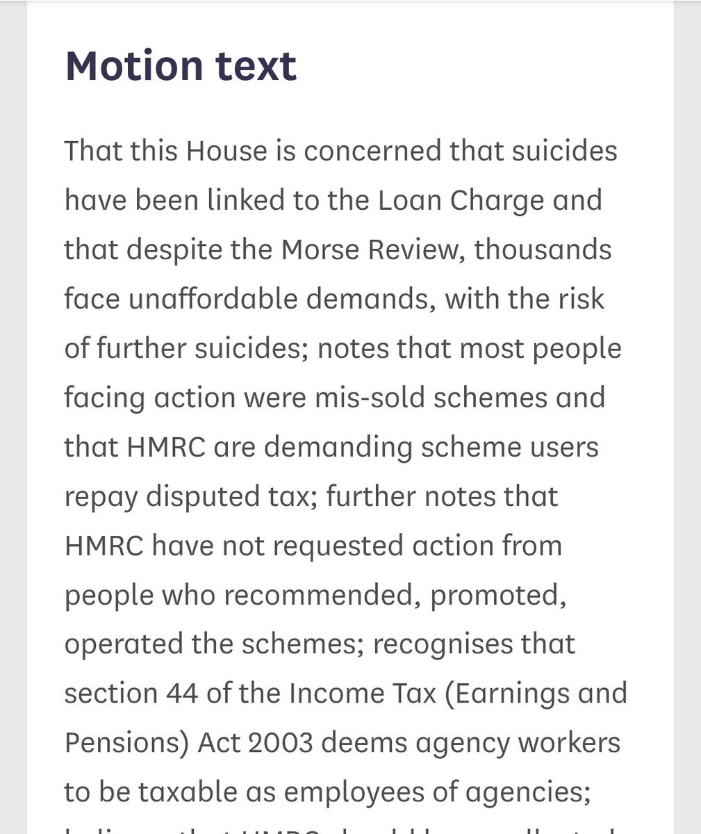 Thank you to @KarlTurnerMP
& all MP's supporting new #EDM927 calling for action on #LoanCharge scandal.

All those affected by Loan Charge please urge your MP to sign. 

edm.parliament.uk/early-day-moti…  #STOPtheLoanCharge #HRMCHumanCost #LCAG