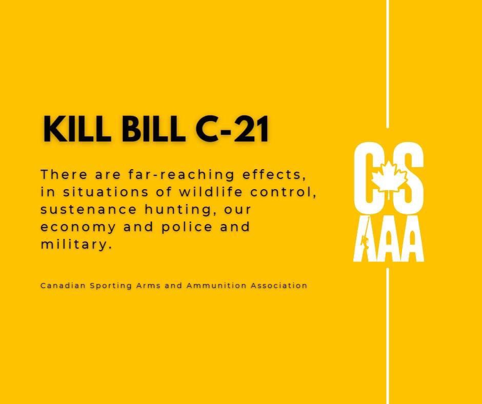 csaaaofficial's tweet image. CSAAA has spoke in more than 30 meetings with government officials over the past few months regarding the implications of Bill C-21.

There are far-reaching effects, in situations of wildlife control, sustenance hunting, our economy and even as far as the police and military.