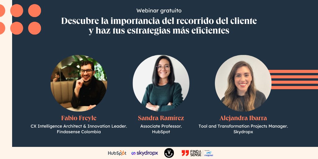 ¿Por qué la analítica de datos es la clave para hacer crecer tu empresa? Te lo contaremos el 22 de marzo en este webinar gratuito de la mano de Fabio Freyle de <a href="/Findasense/">Findasense a Teleperformance Company</a>, Sandra Ramírez de HubSpot y Alejandra Ibarra de <a href="/SkydropxLAT/">Skydropx LATAM</a>.
Regístrate ahora 🙌🚀offers.hubspot.es/webinar-analis…