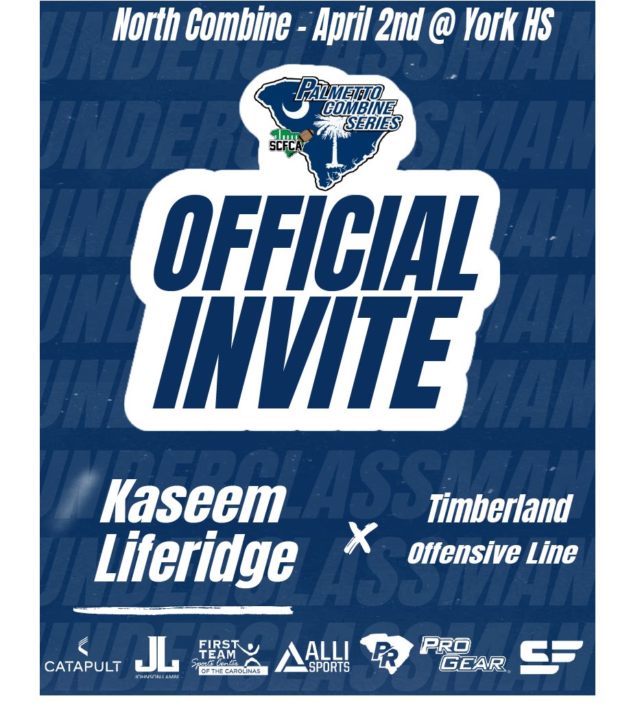 CoachesCombines's tweet photo. Congratulations on being selected to the Underclassman Palmetto Combine Series! See you in York on April 2nd at 2:00pm

#Palmetto23 #Emailtofollow #SouthCombine 

Pre-Register:
https://t.co/qggdkPJHaq https://t.co/HjKqg21FzU