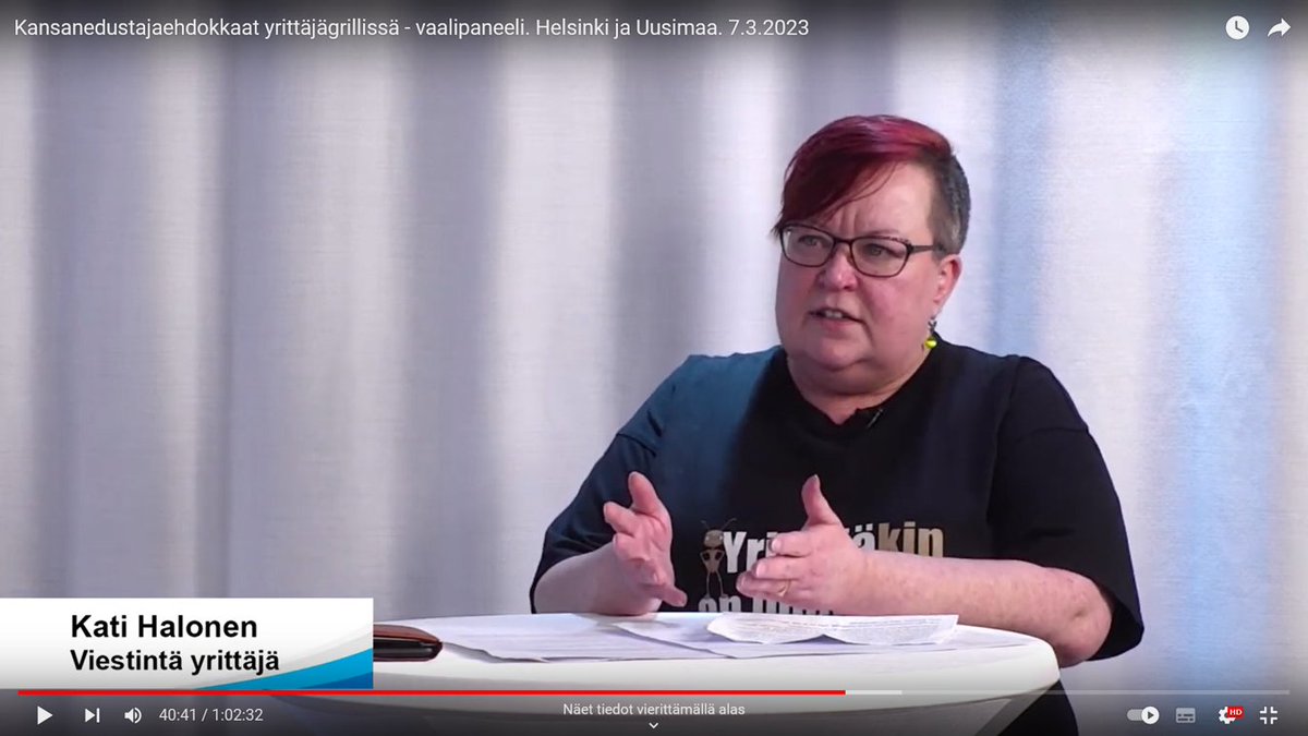 KatiHalonen's tweet photo. Oli ilo ja kunnia päästä alustamaan aiheesta #yrittäjänsosiaaliturva @AKYrittajat  ja @suomenyrittajat  #vaalipaneeli:ssa. Yrittäjän sosiaaliturvassa on vielä remontoitavaa 😁

Linkki tallenteeseen kommenteissa. #YrittäjäkinOnIhminen https://t.co/A9yTem0Us8