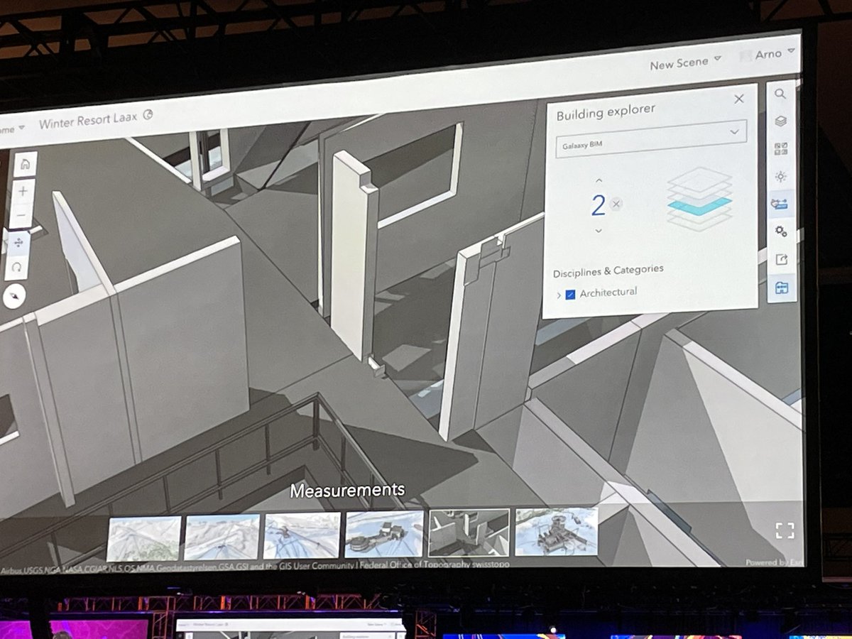Scene viewer giving access to building floor layers, Arno #BIM-ed us #gischat #esridevsummit
