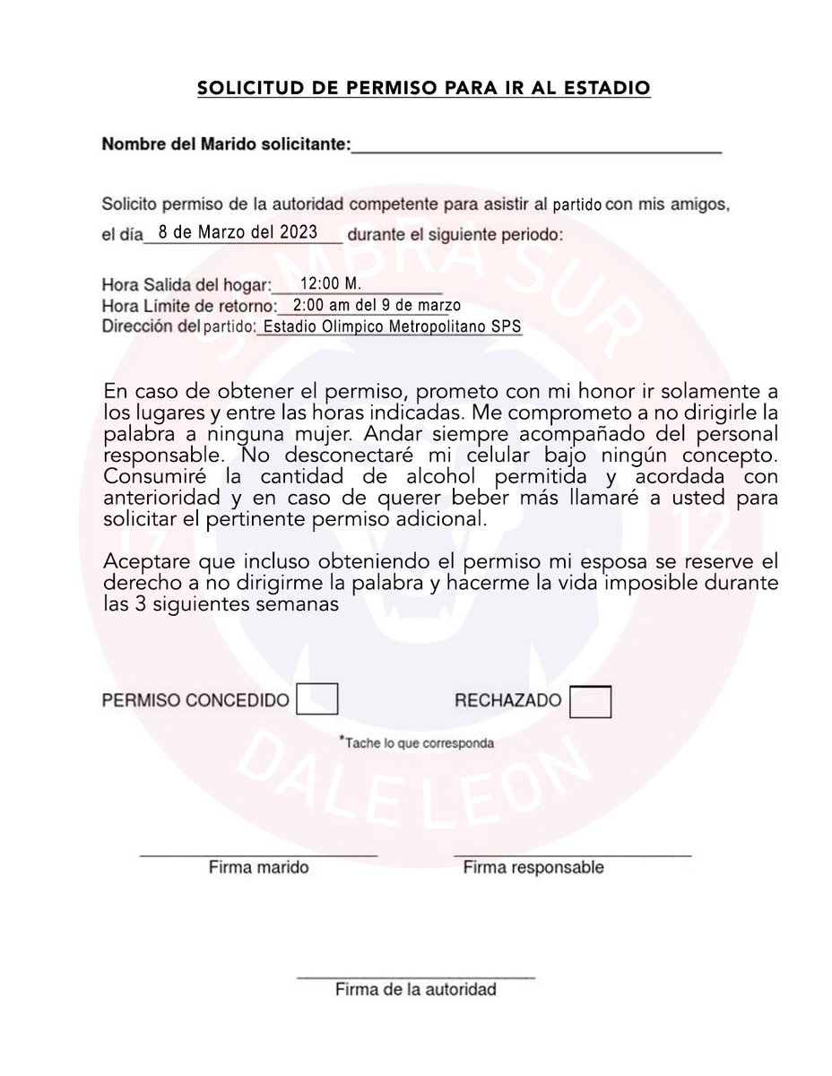 Los conocemos bien, sabemos que siguen pidiendo permiso y por eso queremos ayudarles para que mañana no se quede nadie en casa. 

“Vamoooos, vamoooos Leones, que permiso quizás nos quieran dar” 🥹🙏🏼🫡🦁
